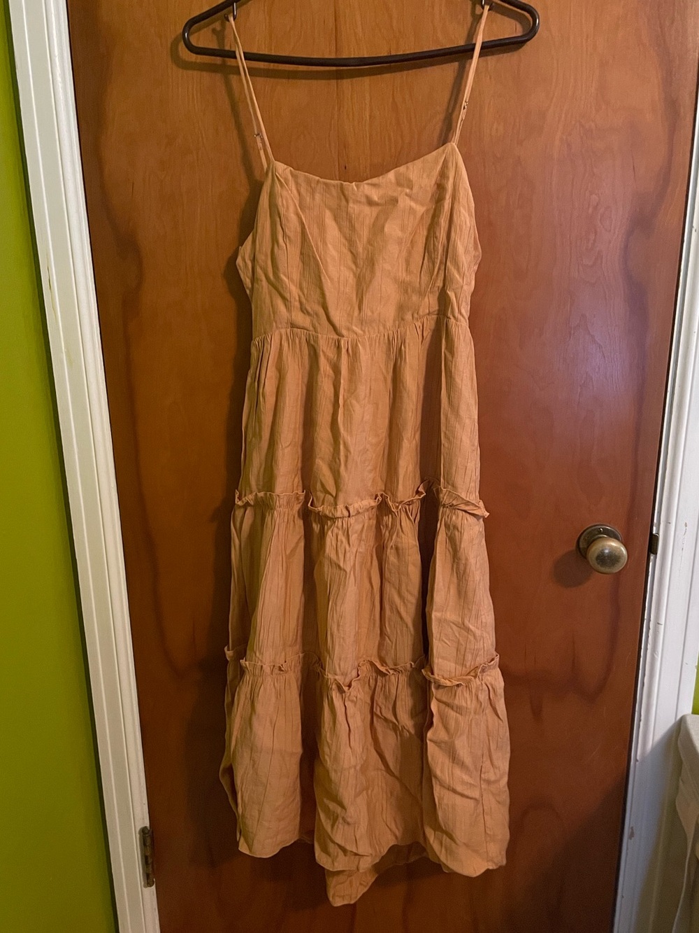 Sleeveless Yellow Tiered Midi Sundress